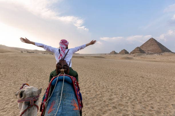Camel Ride at the Giza Pyramids | Explore Egypt's Timeless Desert Gallery Image